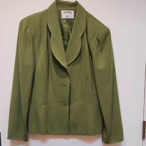 Kasper Olive Green Shawl-Collar Blazer
